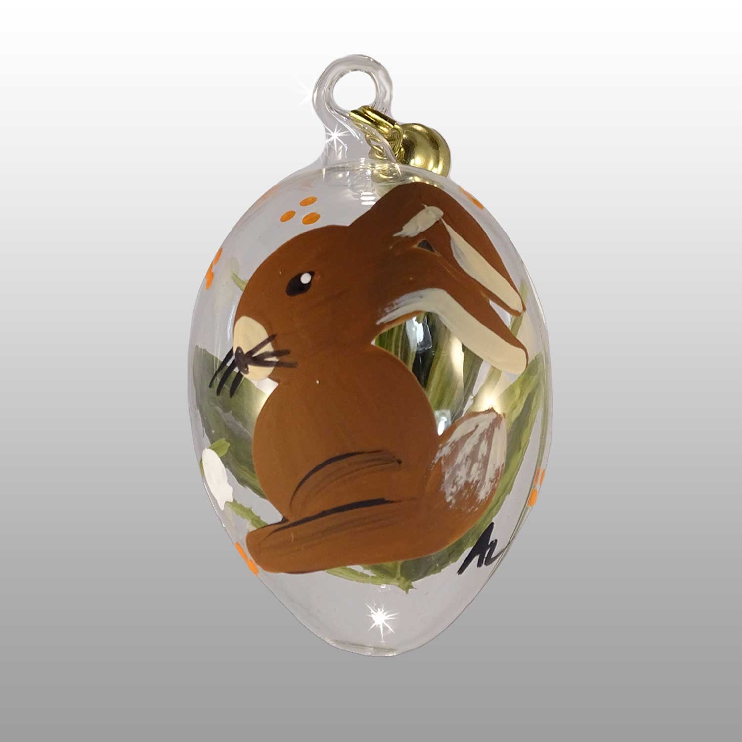 Osterei Hase mit Maiglöckchen