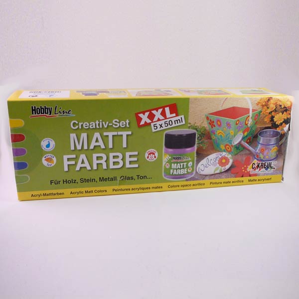 HobbyLine Mattfarbe Creativ 5er Set XXL