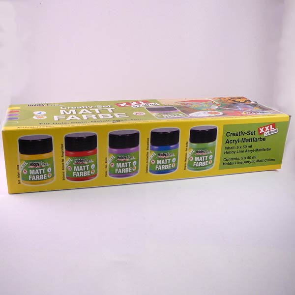 HobbyLine Mattfarbe Creativ 5er Set XXL