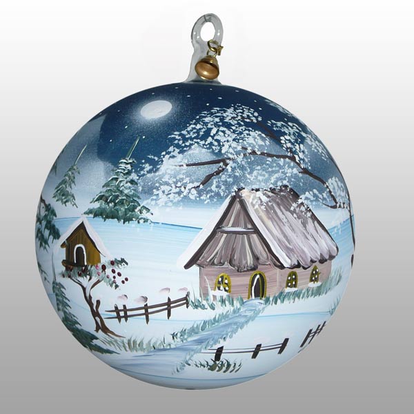 Glaskugel Winterzeit-13cm