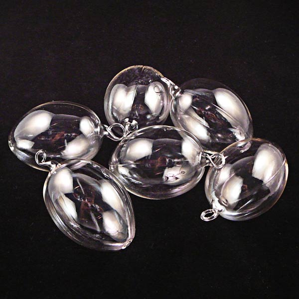 6er Pack unbemalte Glas-Ostereier