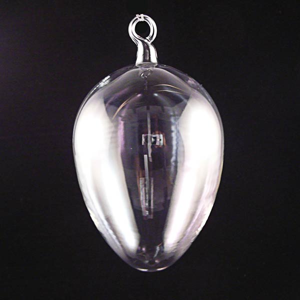 Unbemaltes Osterei aus Glas, 11 cm